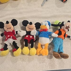 Disney Plush Toy Set - Mickey, Minnie, Donald, and Goofy